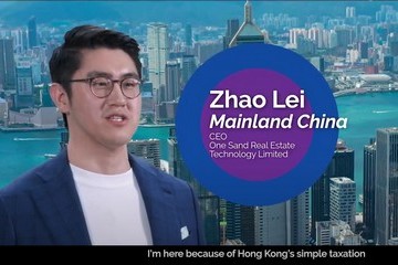 The Hong Kong Special Administrative Region Government launched a new set of TV Announcements in the Public Interest (APIs) to appeal to talent across professions on the Mainland and overseas to settle in the city. Photo shows an officer from a proptech company saying that Hong Kong has simple taxation, in the sixth episode of the APIs launched on September 8.