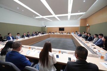 The Committee on Education, Technology and Talents, led by the Chief Secretary for Administration, Mr Chan Kwok-ki (fifth left), met with the stakeholders of the innovation and technology sector today (August 1) to exchange views on the work of promoting the integrated development of education, technology and talent. The Secretary for Innovation, Technology and Industry, Professor Sun Dong (fourth left); the Secretary for Education, Dr Choi Yuk-lin (seventh left); and the Acting Secretary for Labour and Welfare, Mr Ho Kai-ming (eighth left), also attended the meeting.